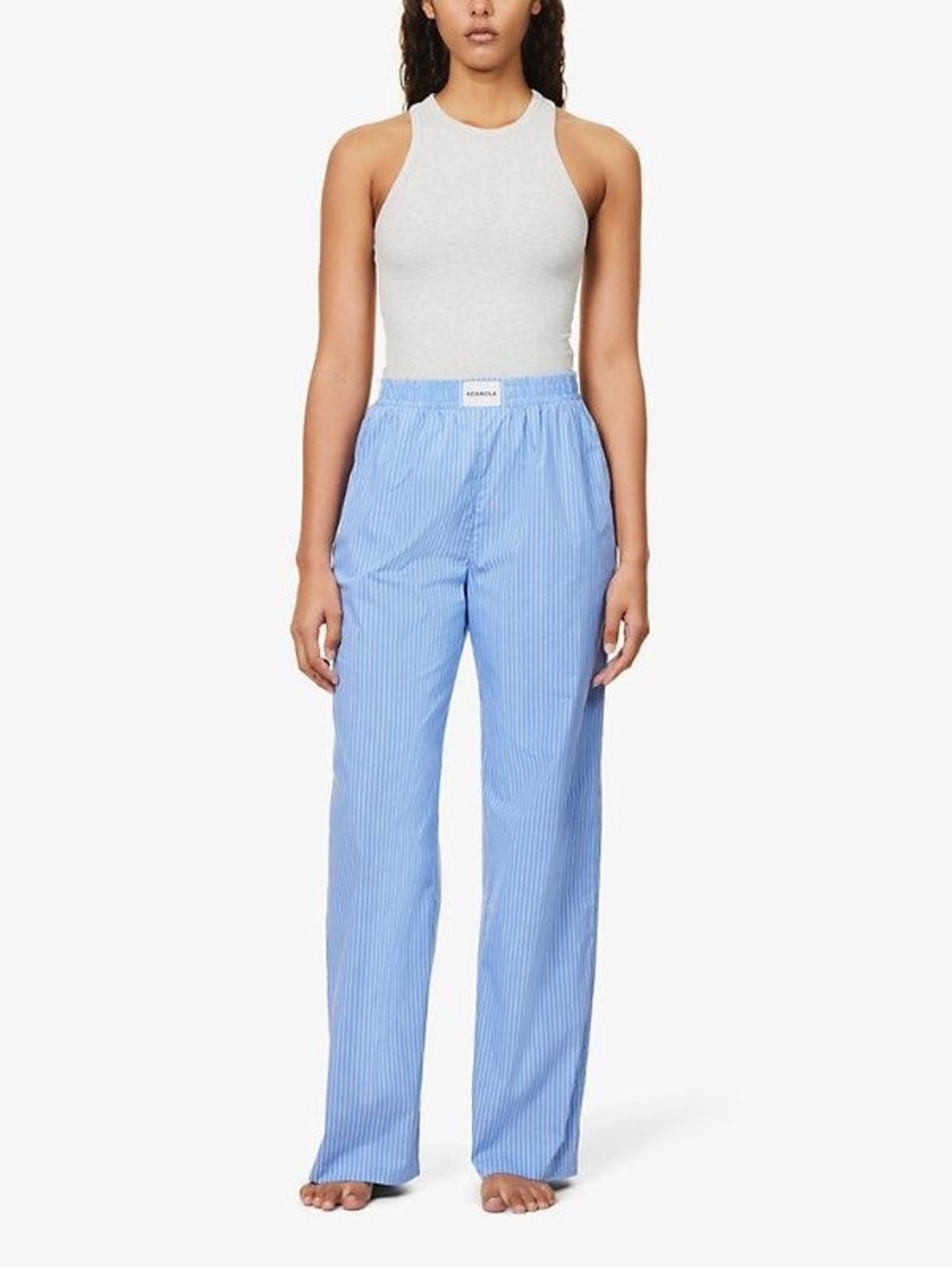 Adanola Oversized Cotton Shirt and Pants Set - Picture 3 of 3